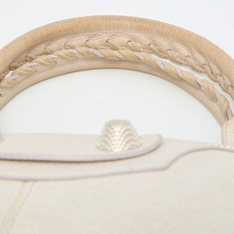 Pre Owned Balenciaga White Leather Giant 21 Silver Hardware Part-Time Tote
