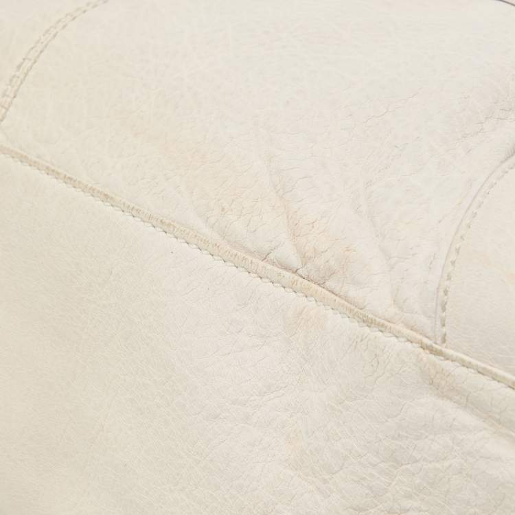 Pre Owned Balenciaga White Leather Giant 21 Silver Hardware Part-Time Tote