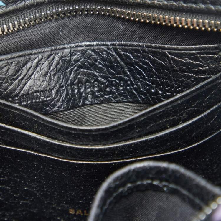 Pre Owned Balenciaga Black Graffiti Printed Leather Bazar Tote