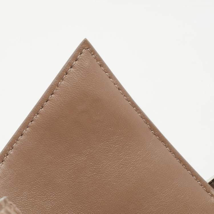 Pre Owned Balenciaga Beige Croc Embossed Leather Small Hourglass Box Top Handle Bag