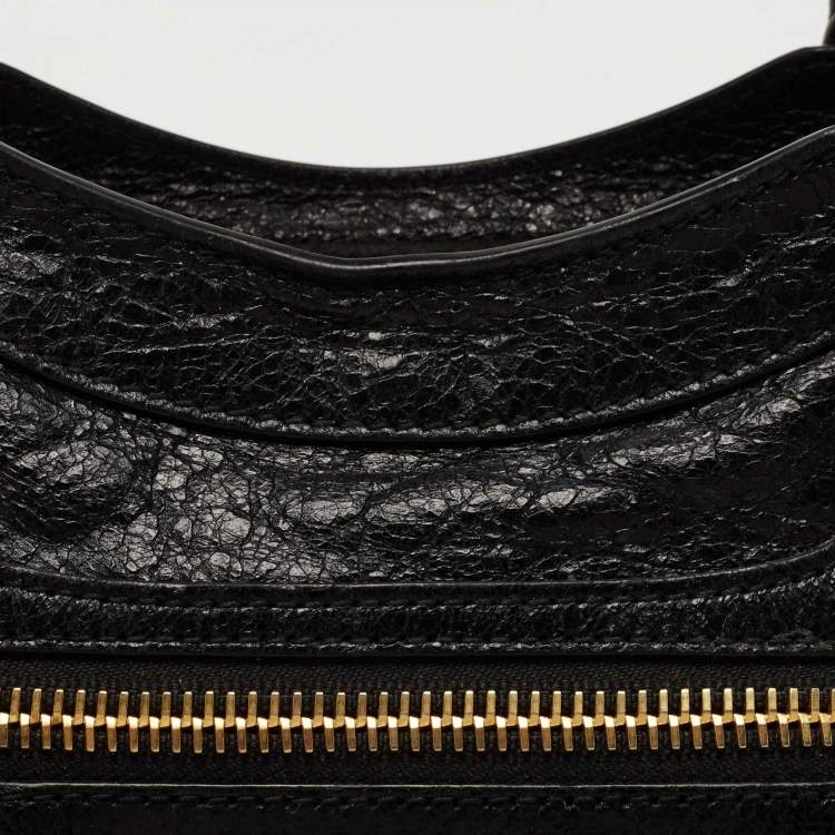 Pre Owned Balenciaga Black Leather Mini Classic Metallic Edge City Bag