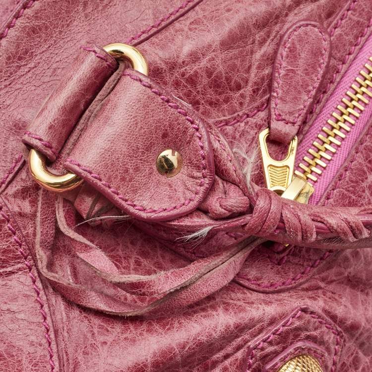 Pre Owned Balenciaga Pink Leather GGH Part Time Bag