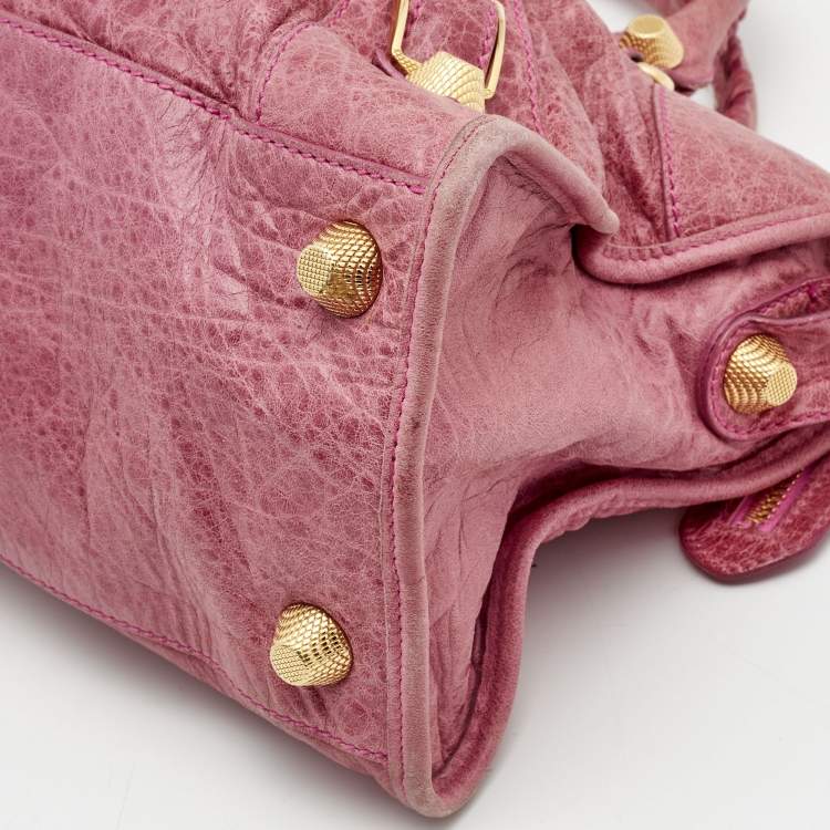 Pre Owned Balenciaga Pink Leather GGH Part Time Bag