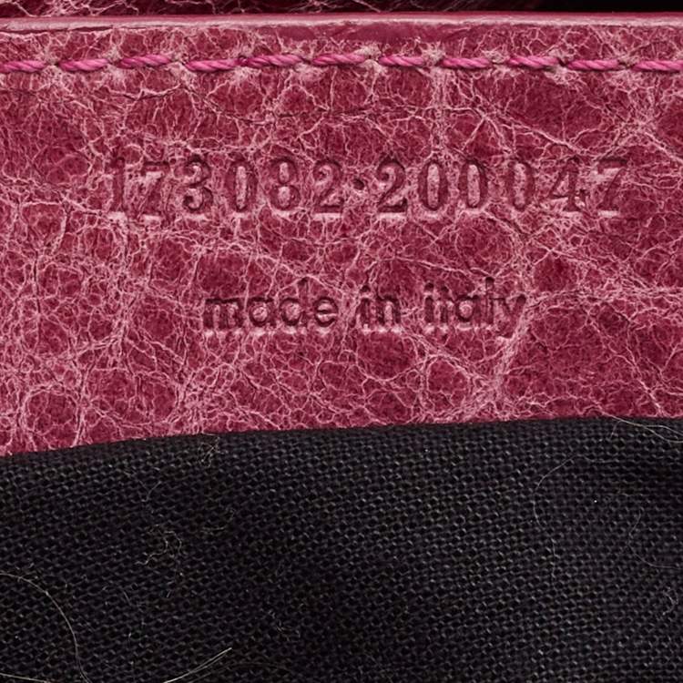 Pre Owned Balenciaga Pink Leather GGH Part Time Bag