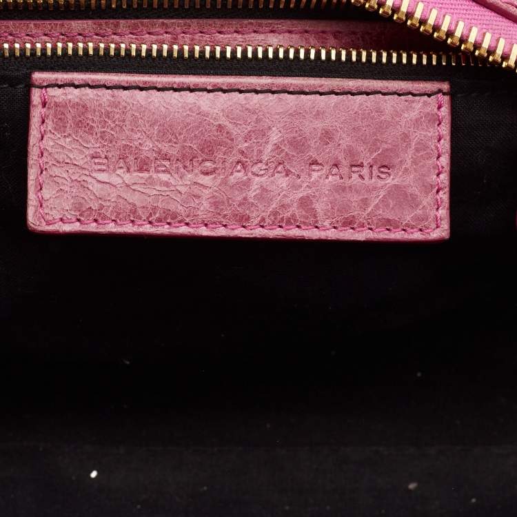 Pre Owned Balenciaga Pink Leather GGH Part Time Bag