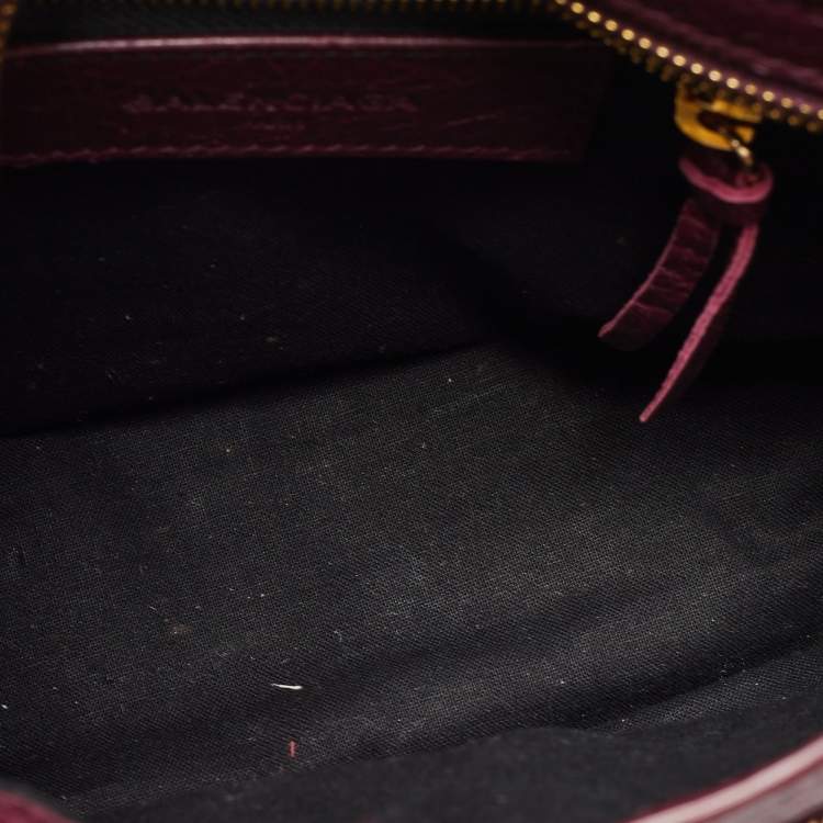 Pre Owned Balenciaga Violet Leather Mini GH Classic City Bag