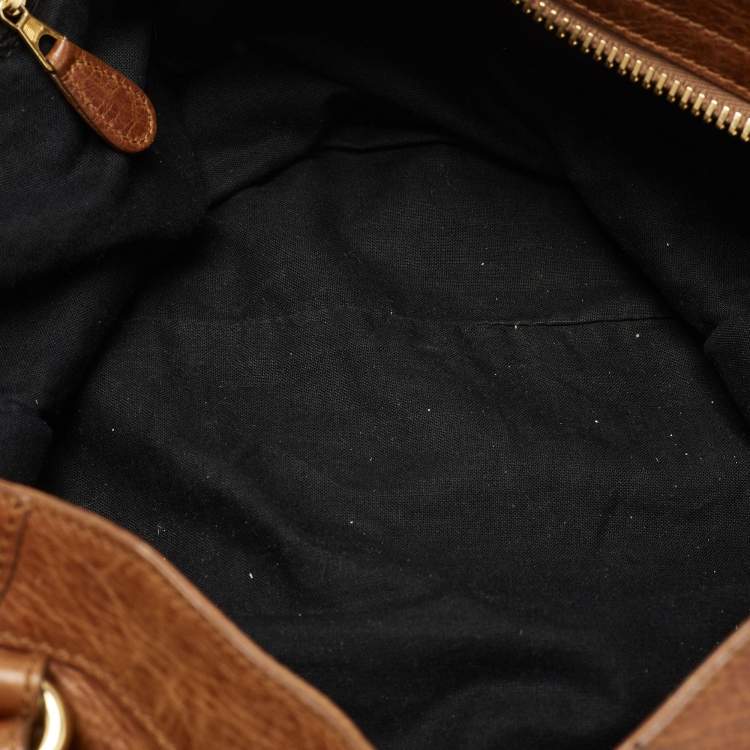 Pre Owned Balenciaga Brown Leather GGH City Bag