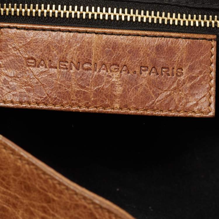 Pre Owned Balenciaga Brown Leather GGH City Bag