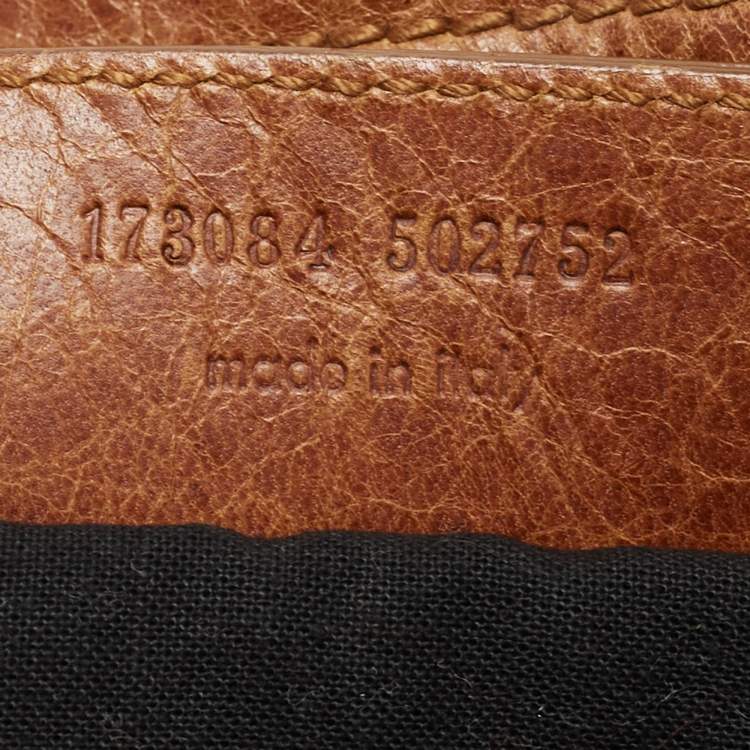 Pre Owned Balenciaga Brown Leather GGH City Bag