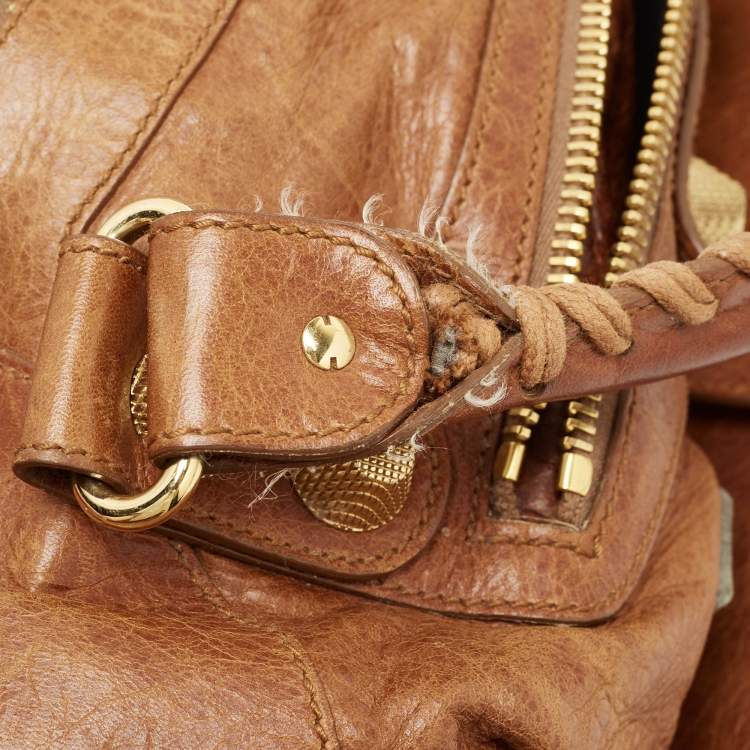 Pre Owned Balenciaga Brown Leather GGH City Bag