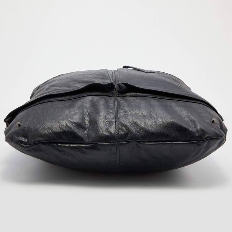 Pre Owned Balenciaga Black Leather Courier XL Shopper Tote