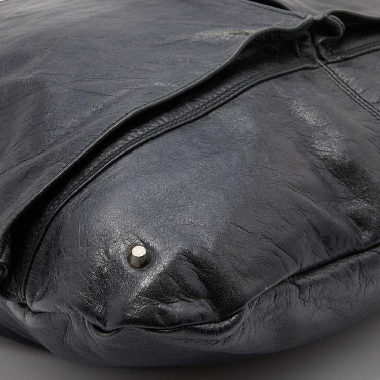 Pre Owned Balenciaga Black Leather Courier XL Shopper Tote