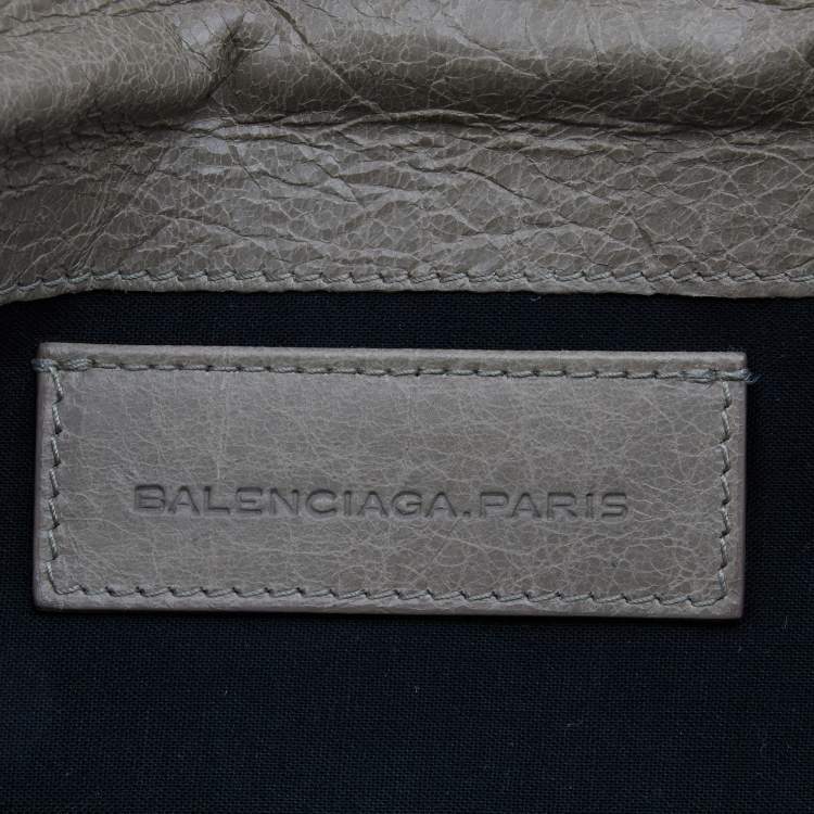 Pre Owned Balenciaga Grey Leather Giant 21 Classic Envelope Clutch