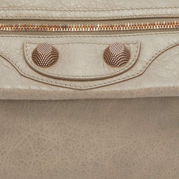 Pre Owned Balenciaga Grey Leather Giant 21 Classic Envelope Clutch