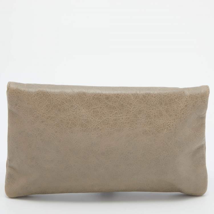 Pre Owned Balenciaga Grey Leather Giant 21 Classic Envelope Clutch