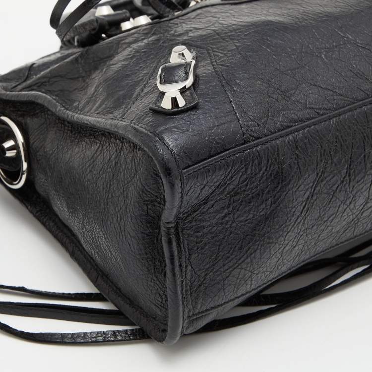 Pre Owned Balenciaga Black Leather Small Classic City RH Tote