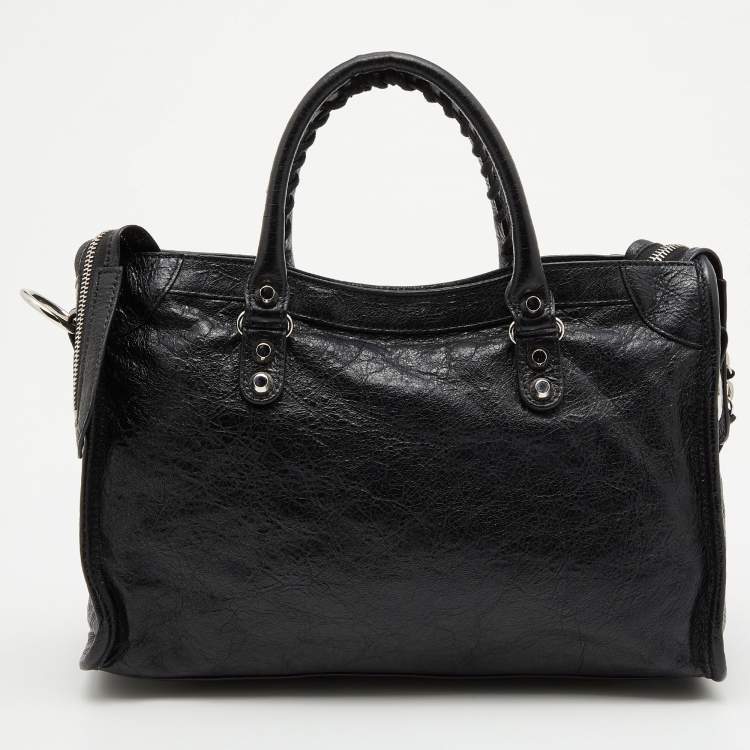Pre Owned Balenciaga Black Leather Small Classic City RH Tote