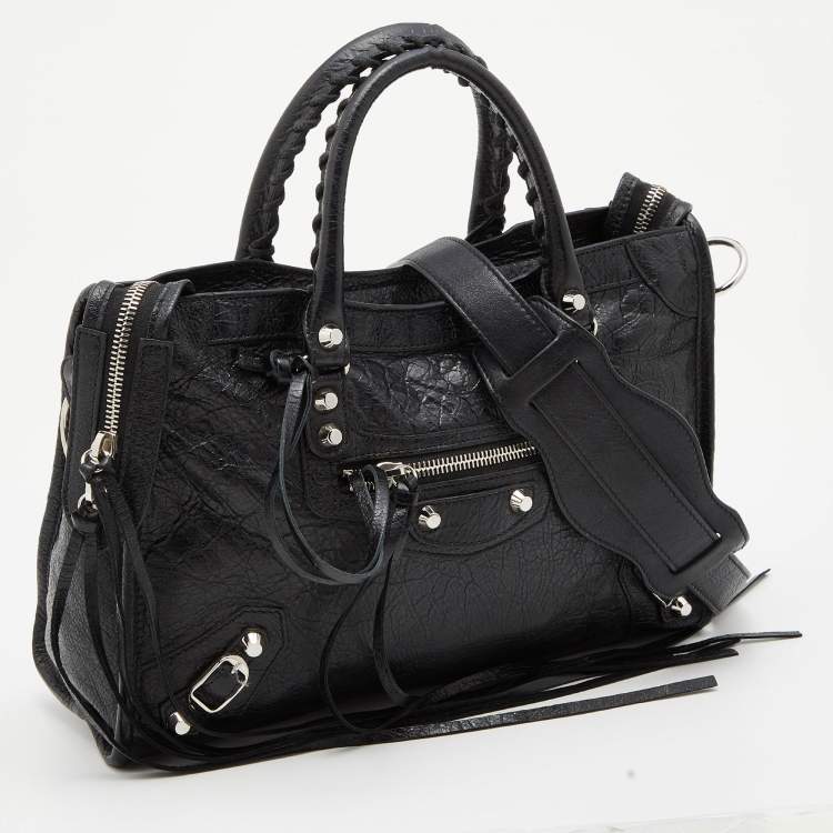 Pre Owned Balenciaga Black Leather Small Classic City RH Tote