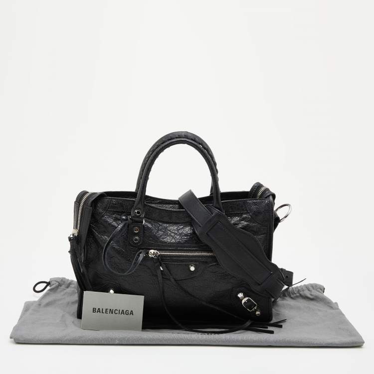 Pre Owned Balenciaga Black Leather Small Classic City RH Tote
