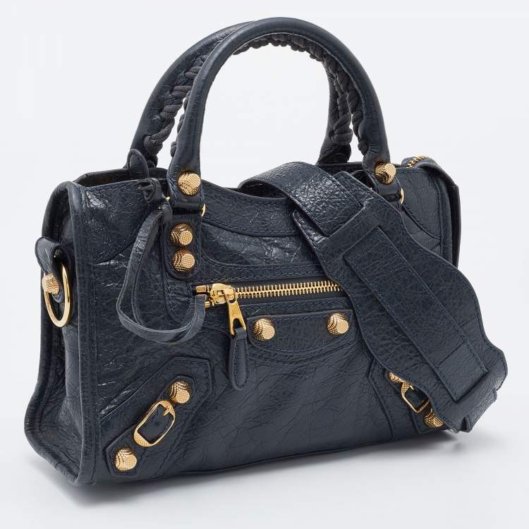 مملوكة مسبقًا Balenciaga Anthracite Leather Mini RH City Tote