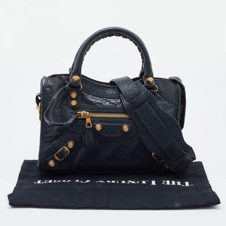 مملوكة مسبقًا Balenciaga Anthracite Leather Mini RH City Tote
