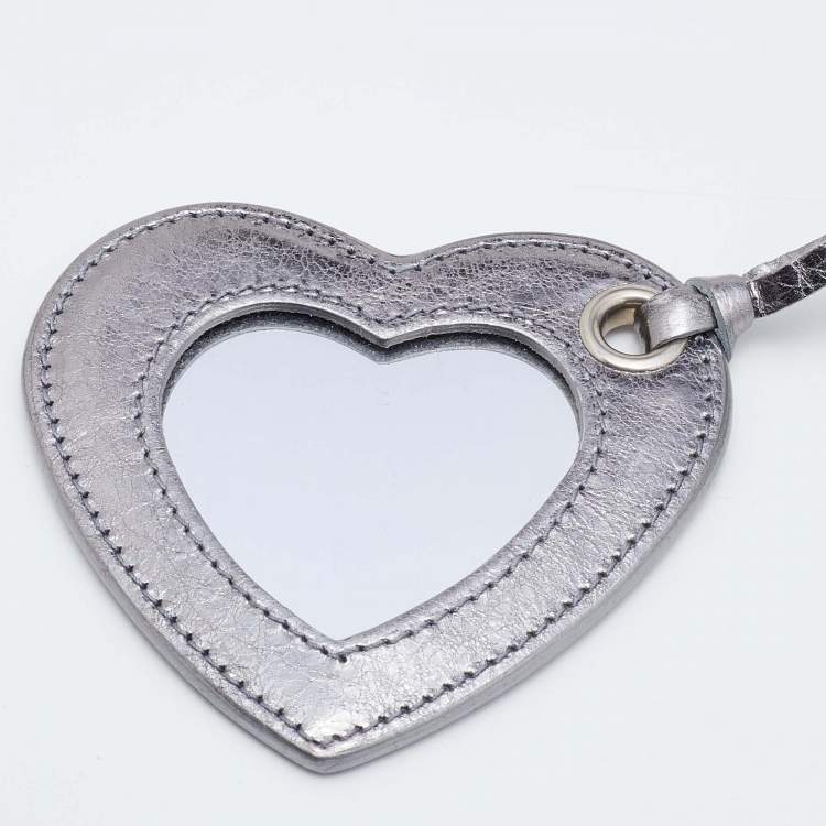 Pre Owned Balenciaga Silver Leather XS Le Cagole Chain Shoulder Bag