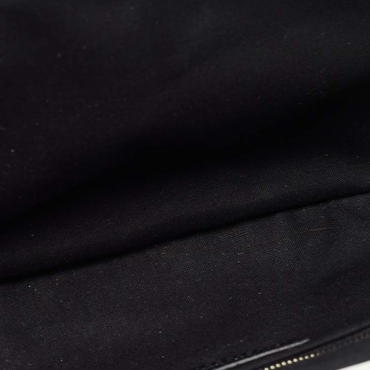 Pre Owned Balenciaga White Crocodile Embossed Leather XS Cloud Clutch Bag