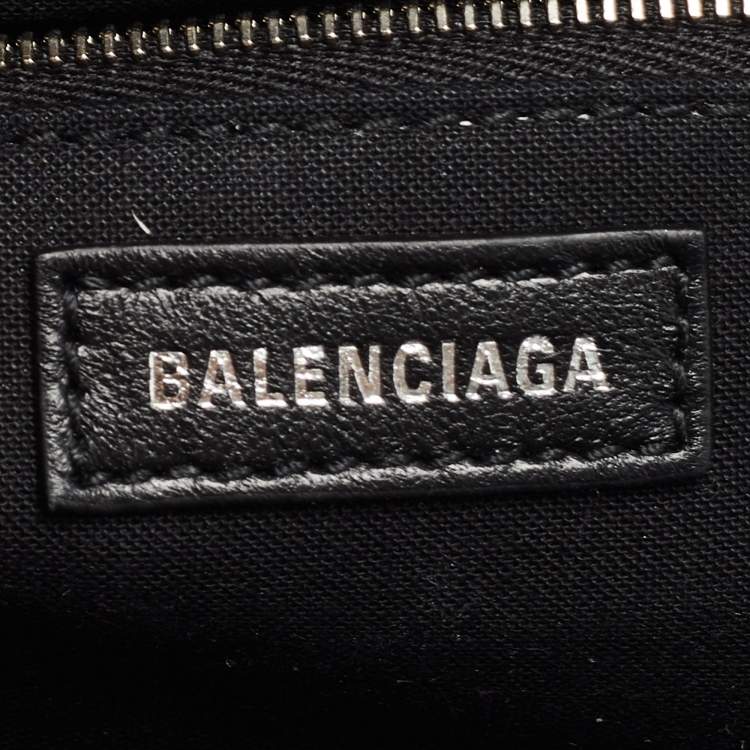 Pre Owned Balenciaga White Crocodile Embossed Leather XS Cloud Clutch Bag
