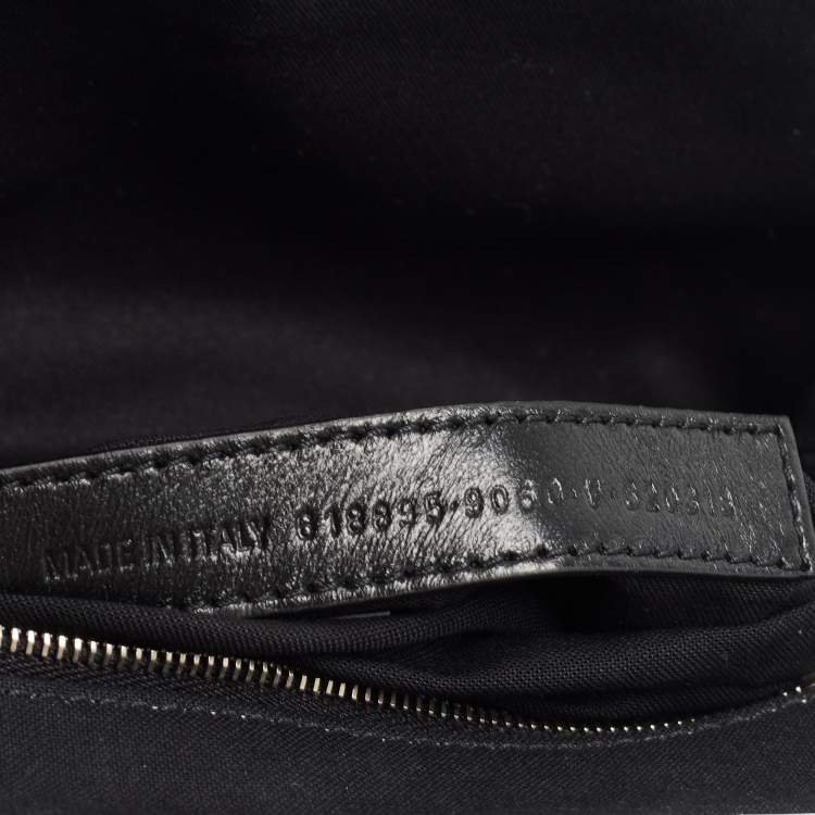 Pre Owned Balenciaga White Crocodile Embossed Leather XS Cloud Clutch Bag