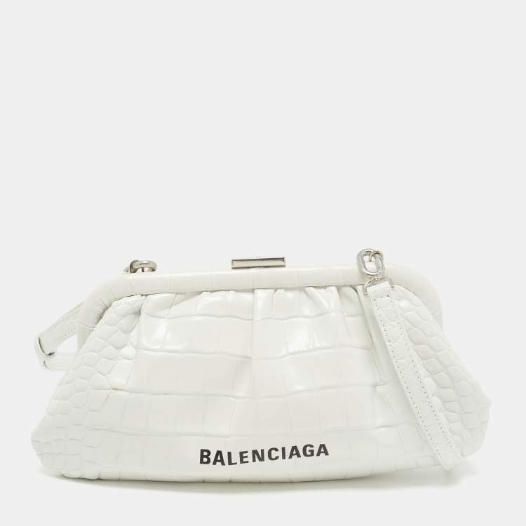 Women's Crush Small Chain Bag Quilted in Optic White | Balenciaga US