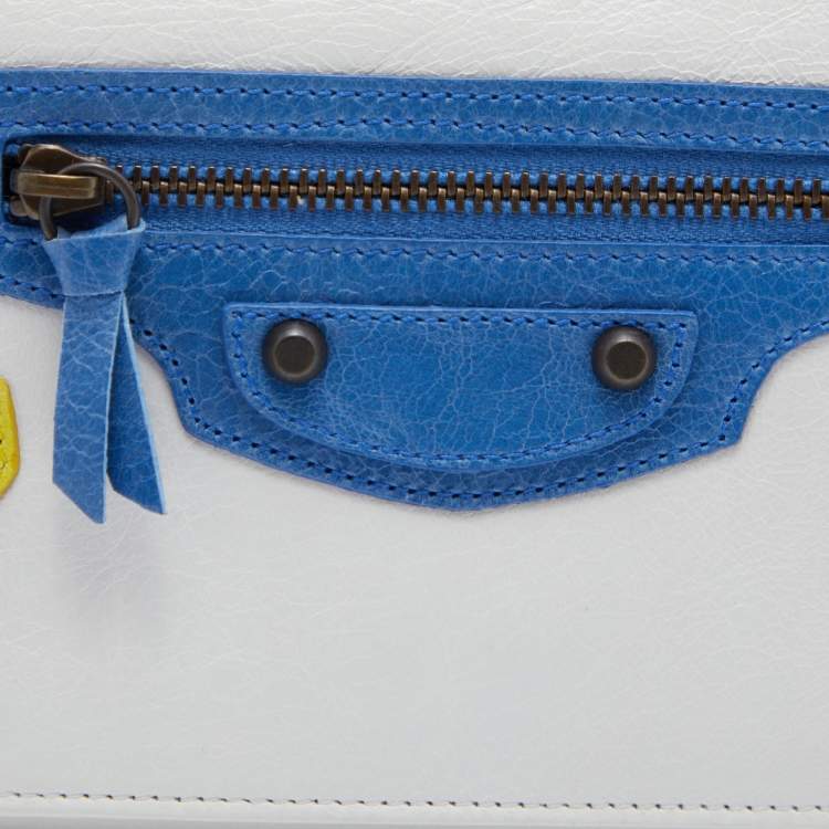 Pre Owned Balenciaga Tri Color Leather City Flap Continental Wallet
