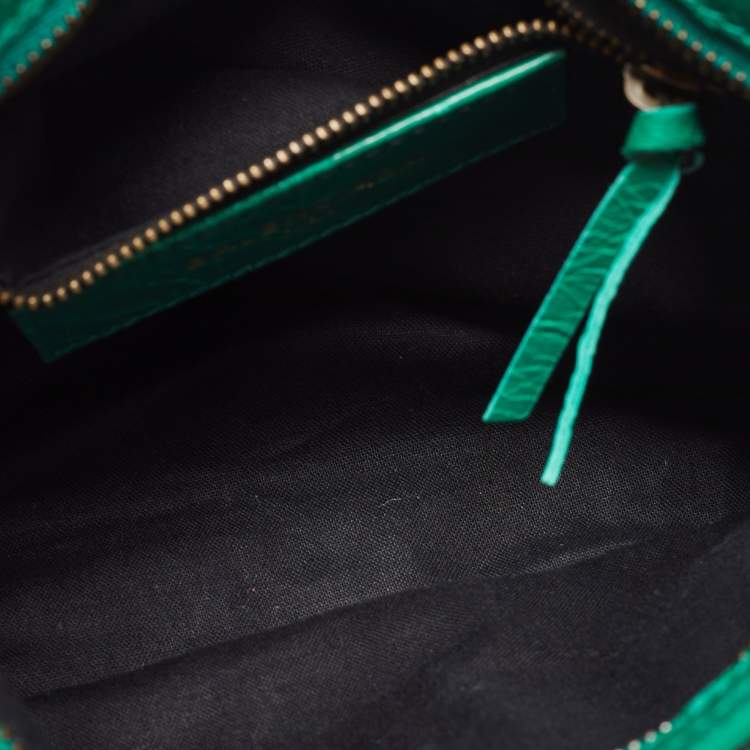 Pre Owned Balenciaga Green Leather Mini RH Classic City Bag