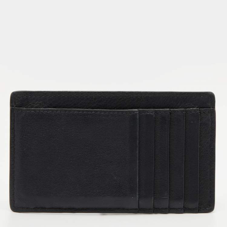 مملوكة مسبقًا Balenciaga Black Leather Zip Card Holder