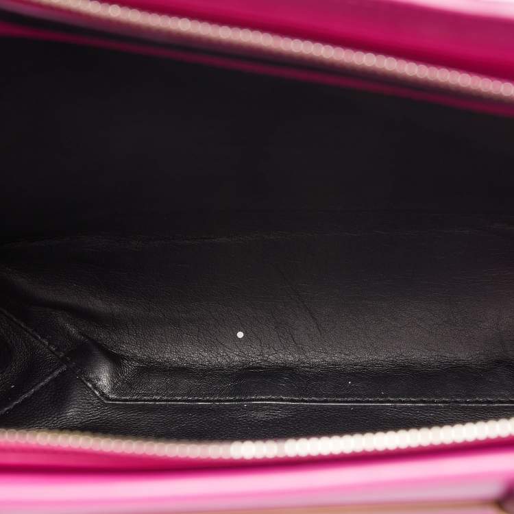 Pre Owned Balenciaga Magenta Leather Small Cable Shopper Tote