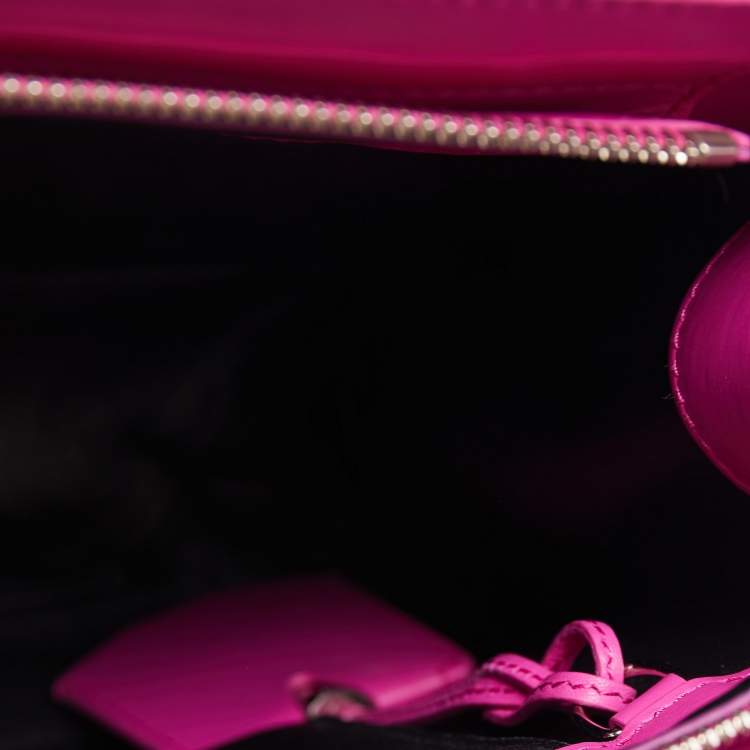 Pre Owned Balenciaga Magenta Leather Small Cable Shopper Tote