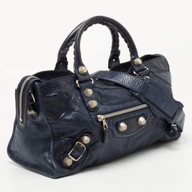 Pre Owned Balenciaga Blue Leather GGH Part Time Bag