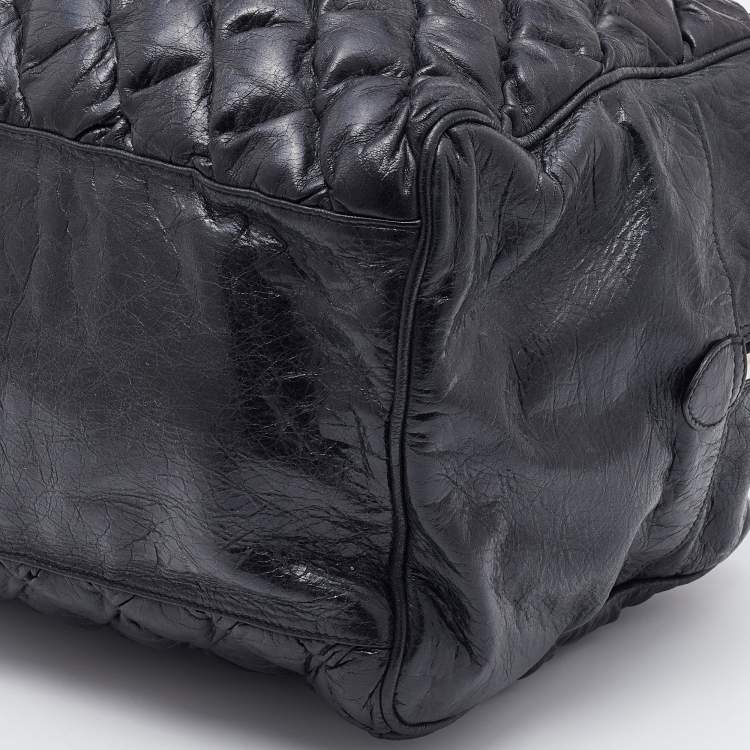 Pre Owned Balenciaga Black Quilted Chevre Leather Matelassé GM Bag