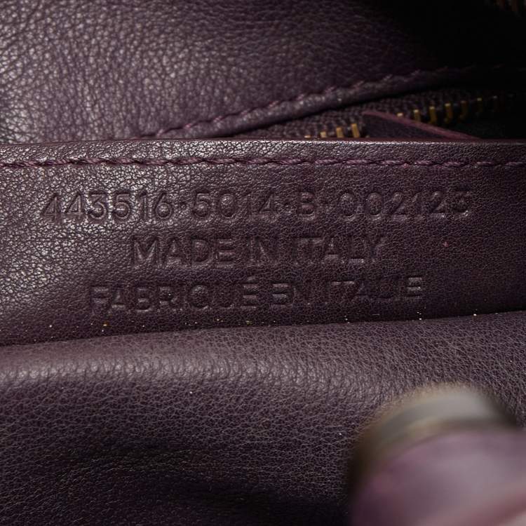Pre Owned Balenciaga Purple Leather Small Blackout City Tote