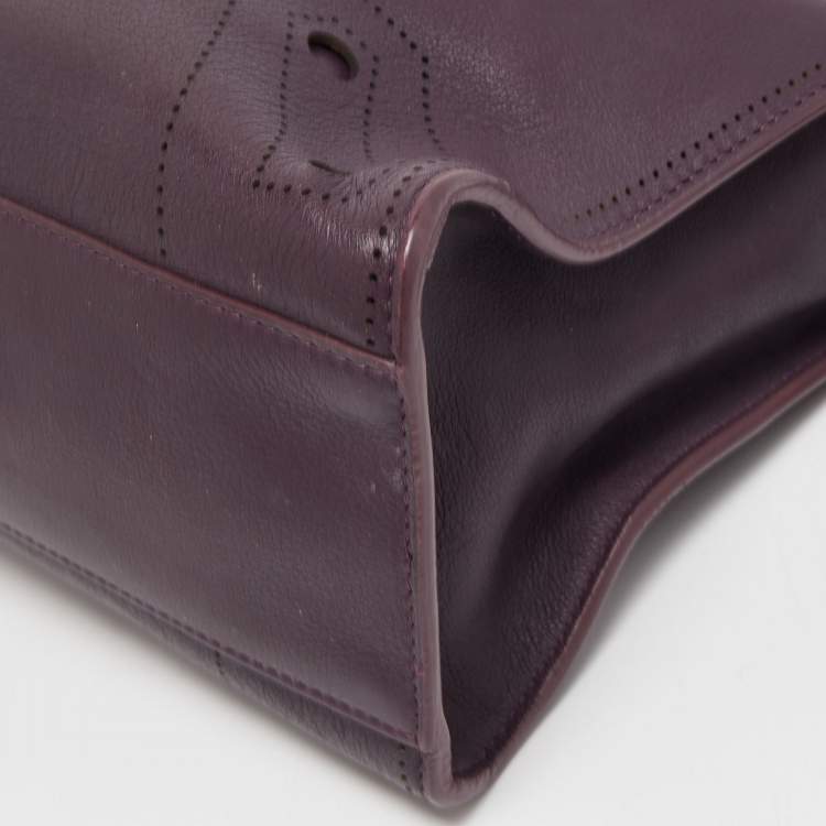 Pre Owned Balenciaga Purple Leather Small Blackout City Tote