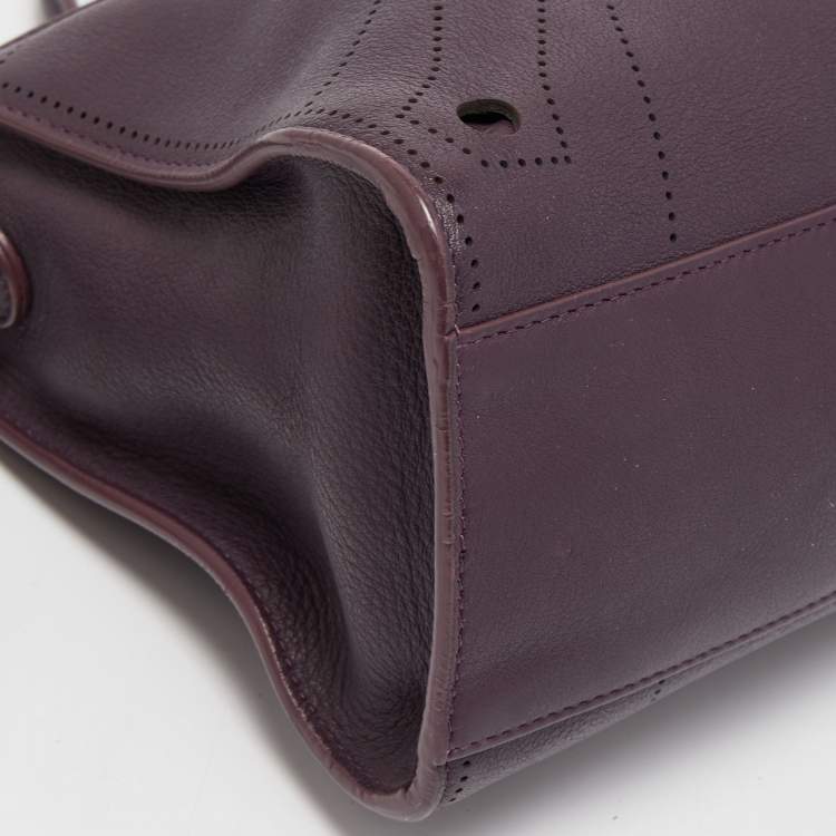 Pre Owned Balenciaga Purple Leather Small Blackout City Tote