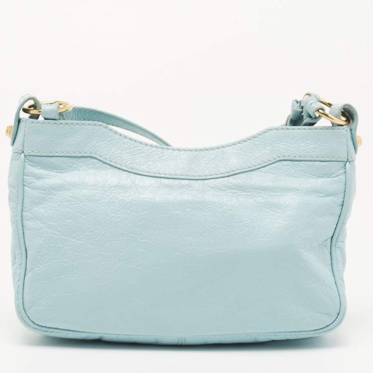 Pre Owned Balenciaga Blue Leather Classic Hip Crossbody Bag
