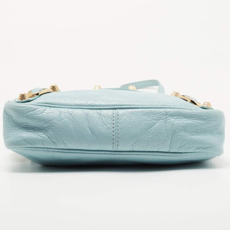 Pre Owned Balenciaga Blue Leather Classic Hip Crossbody Bag