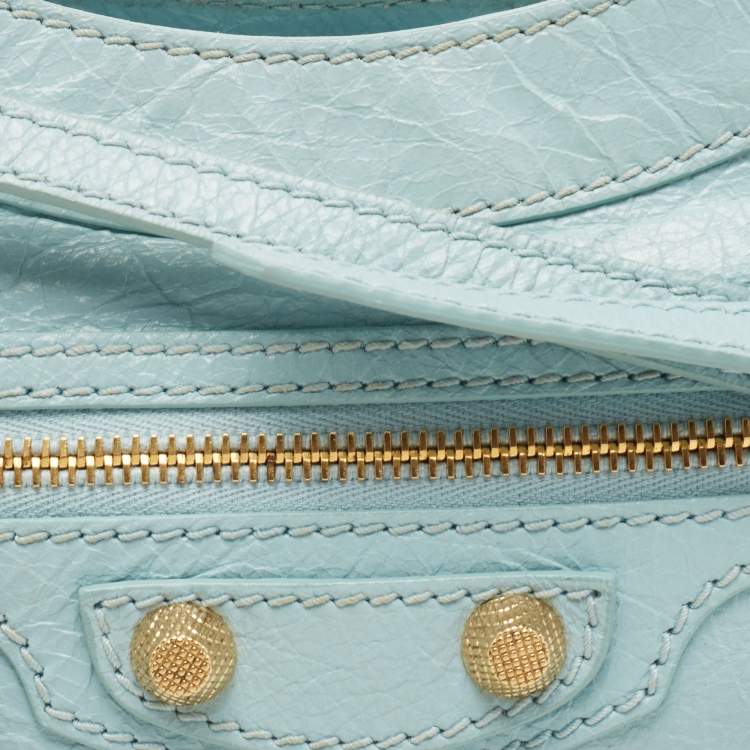 Pre Owned Balenciaga Blue Leather Classic Hip Crossbody Bag