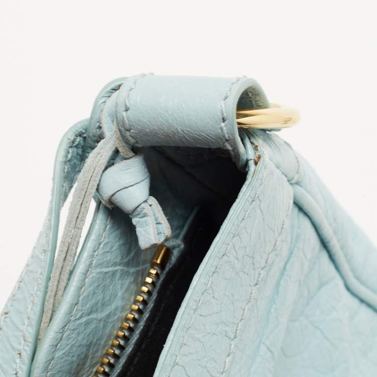 Pre Owned Balenciaga Blue Leather Classic Hip Crossbody Bag
