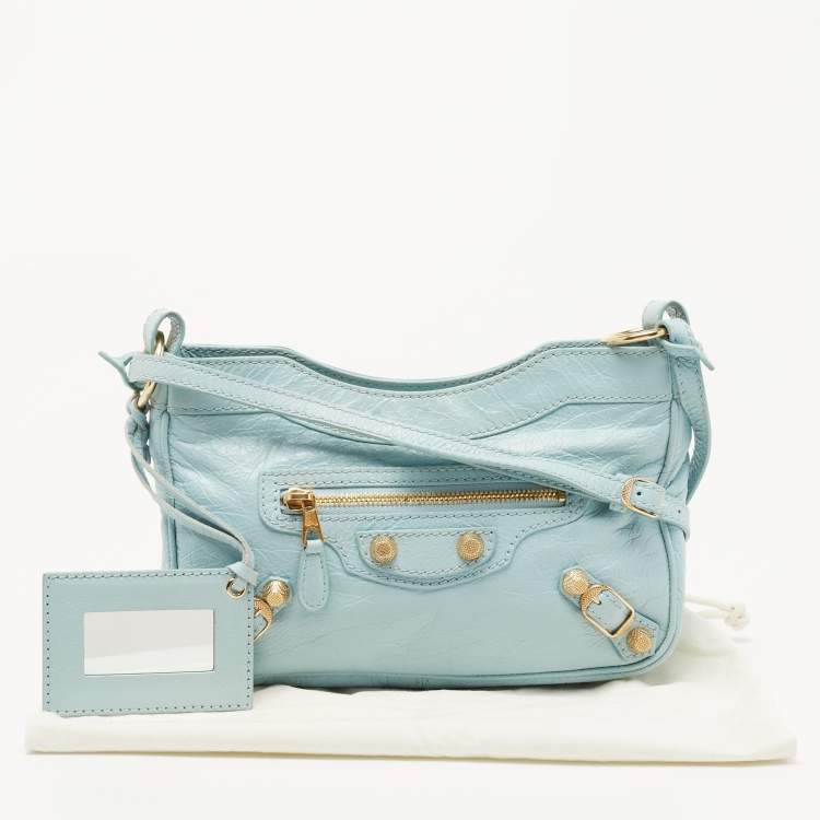 Pre Owned Balenciaga Blue Leather Classic Hip Crossbody Bag