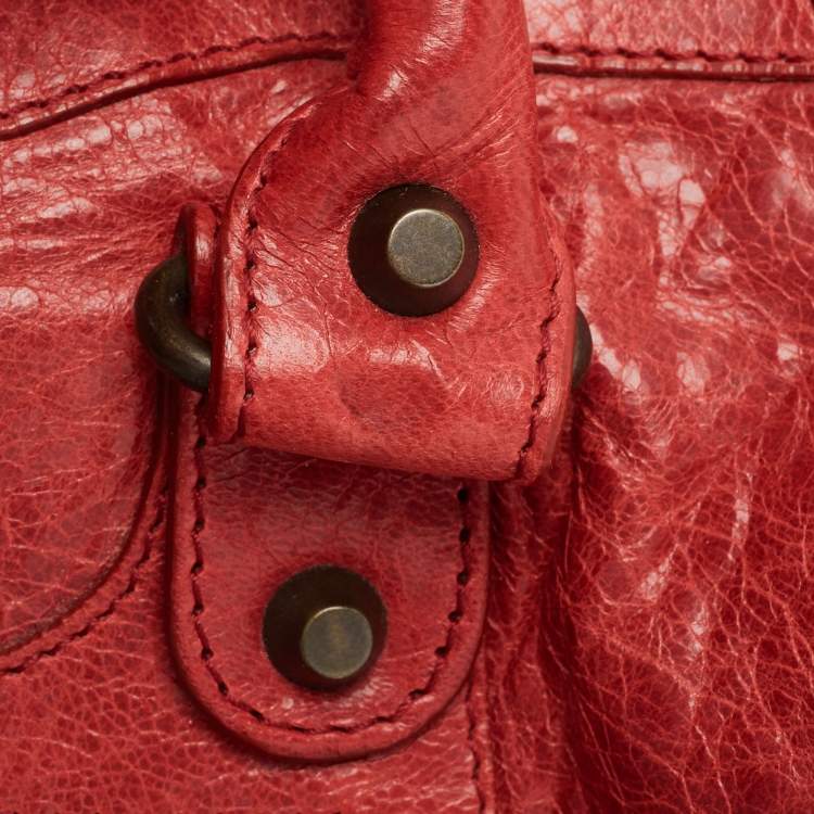 Pre Owned Balenciaga Red Leather RH City Tote