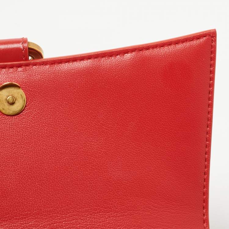 Pre Owned Balenciaga Red Leather Small Hourglass Box Top Handle Bag