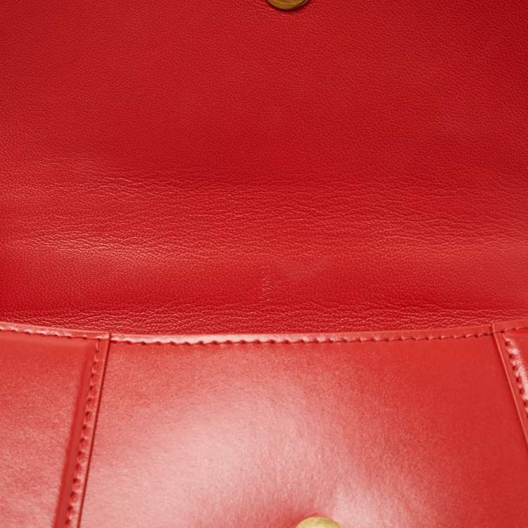 Pre Owned Balenciaga Red Leather Small Hourglass Box Top Handle Bag