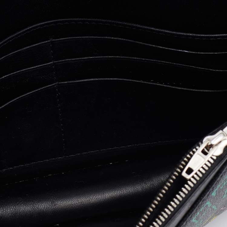 Pre Owned Balenciaga Black Printed Leather BB Flap Chain Clutch
