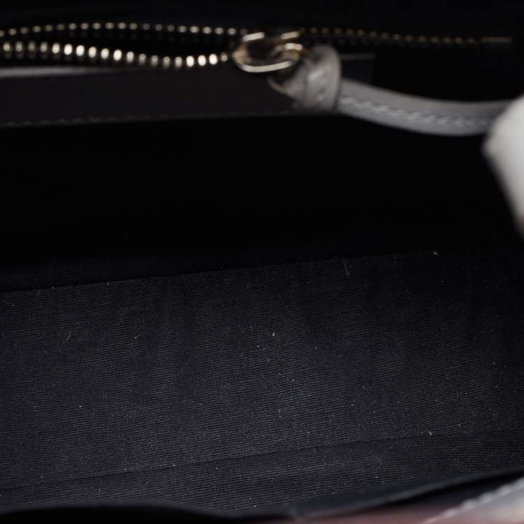 Pre Owned Balenciaga Grey Leather and Lizard Mini Padlock All Afternoon Tote